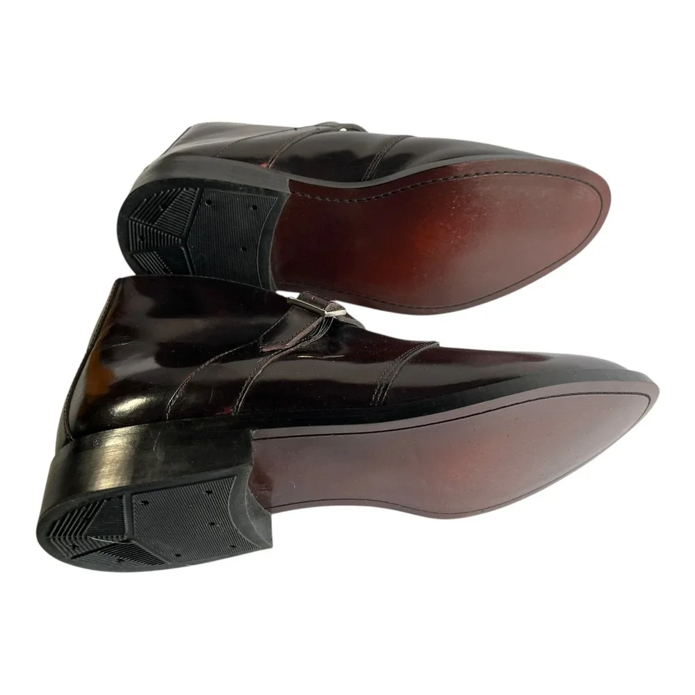 The Royal Tailor Burgundy Monk Strap Ankle Boots Men's Size 11.5 Leather